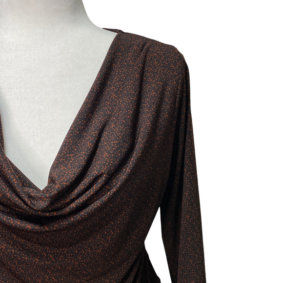 PEYTON JENSEN for EVEREVE | sz S Women's Mottled Animal Carli Drape Neck Dress - Picture 2 of 6